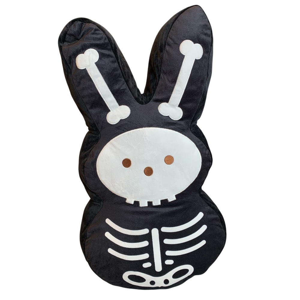 PEEPS 24" Jumbo Skeleton Bunny Plush Black Halloween Dan Dee 2025 NWOT